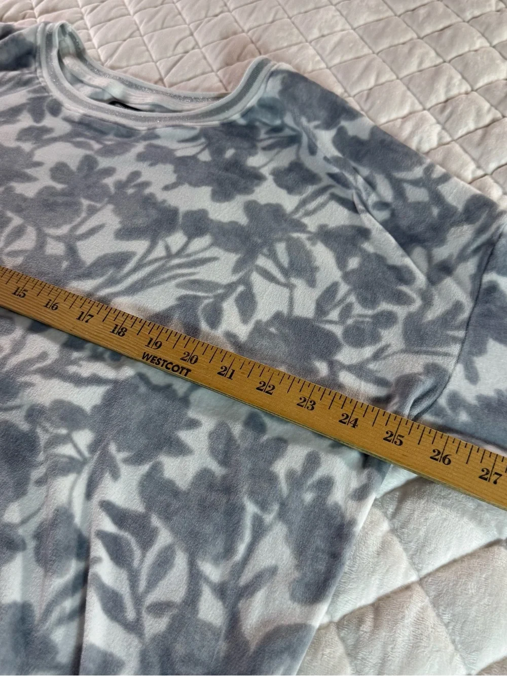Simply Vera Vera Wang Velour Pajama Set Gray Floral Joggers Loungewear Large